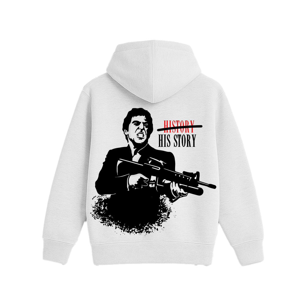 HIS STORY WHITE OVERSIZED HOODIE