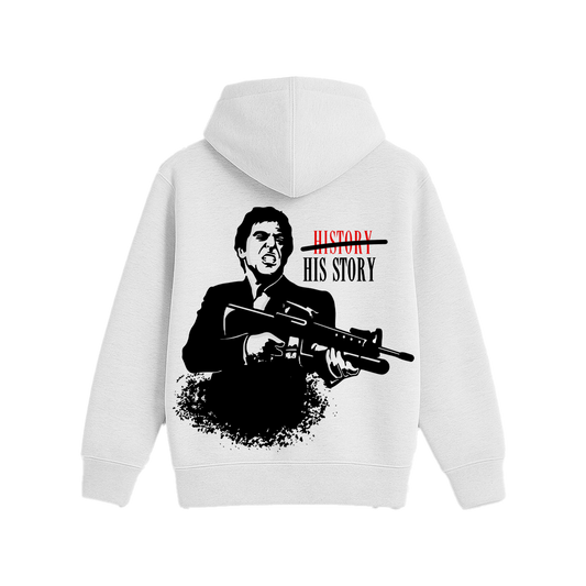 HIS STORY WHITE OVERSIZED HOODIE