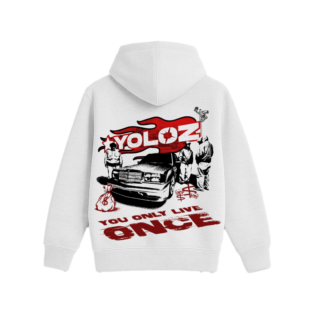 Gangster White Oversized Hoodie