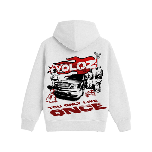 Gangster White Oversized Hoodie
