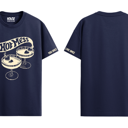 HOT MESS NAVY BLUE REGULAR FIT T-SHIRT