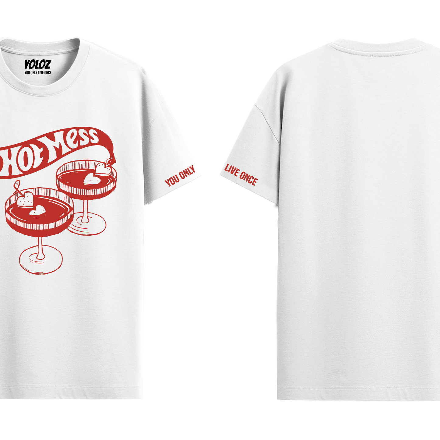 HOT MESS WHITE REGULAR FIT T-SHIRT