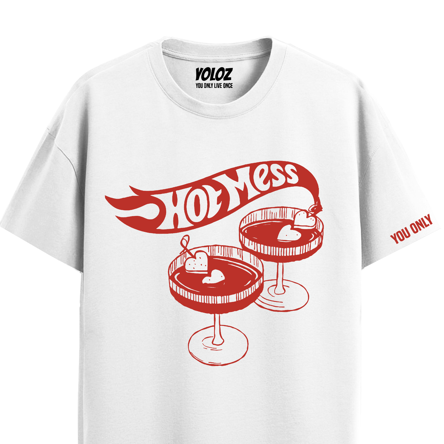 HOT MESS WHITE REGULAR FIT T-SHIRT