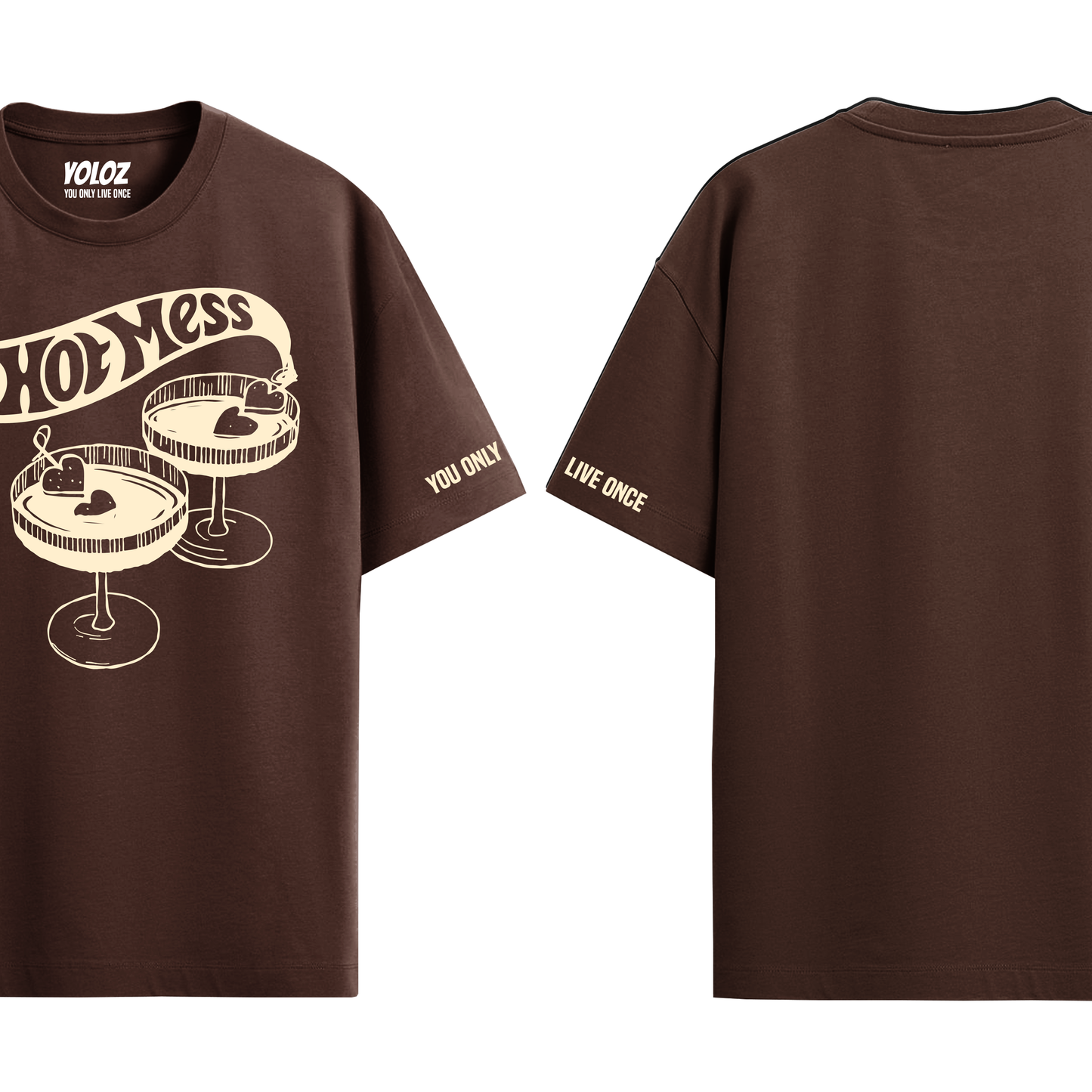 HOT MESS BROWN OVERSIZED T-SHIRT
