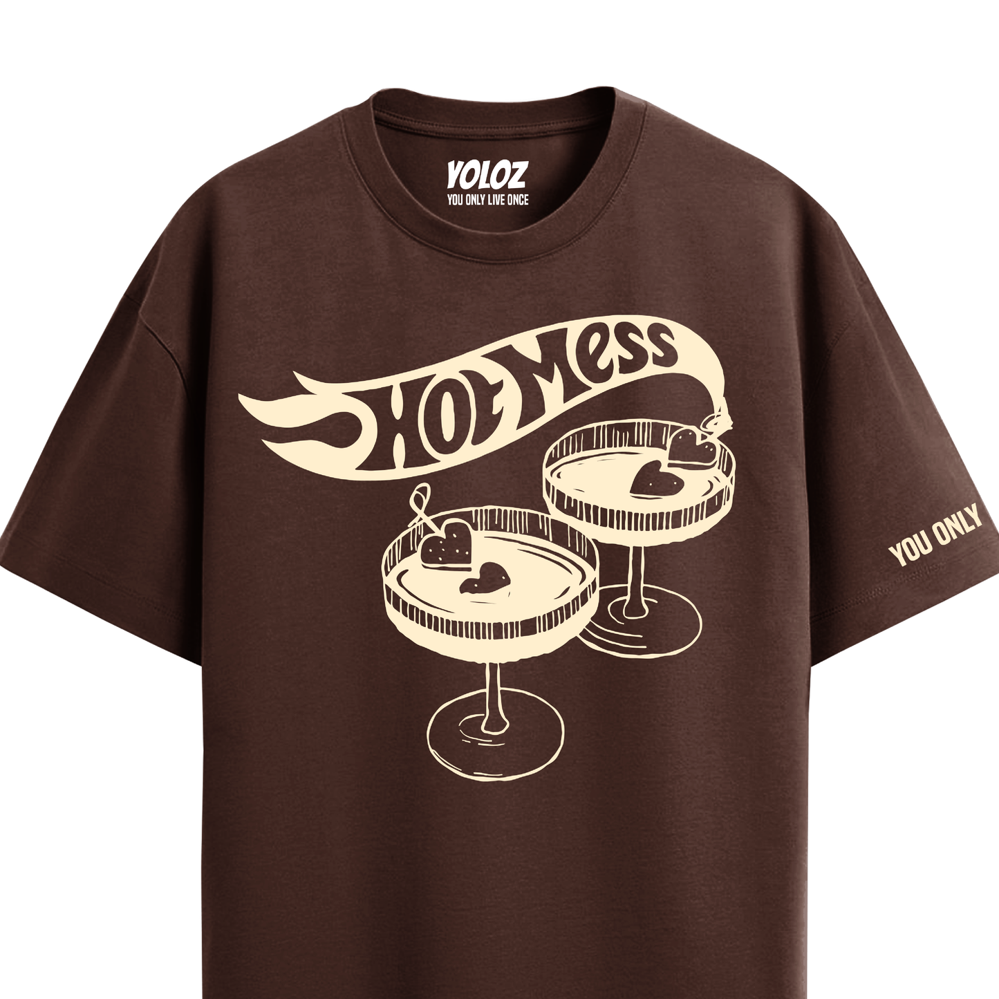 HOT MESS BROWN OVERSIZED T-SHIRT