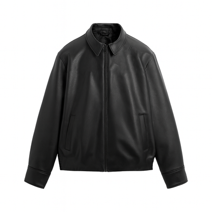 Obsidian Cropped Leather Jacket