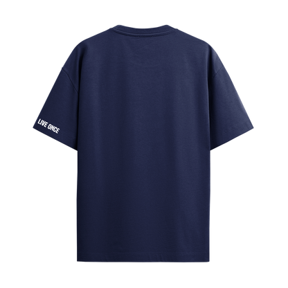 AURA NAVY BLUE OVERSIZED T-SHIRT