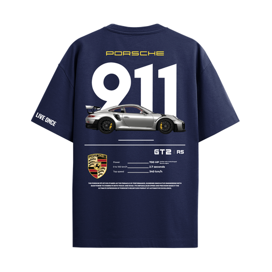 PORSCHE NAVY BLUE REGULAR FIT T-SHIRT