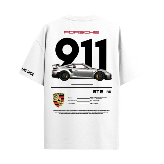 PORSCHE WHITE OVERSIZED T-SHIRT