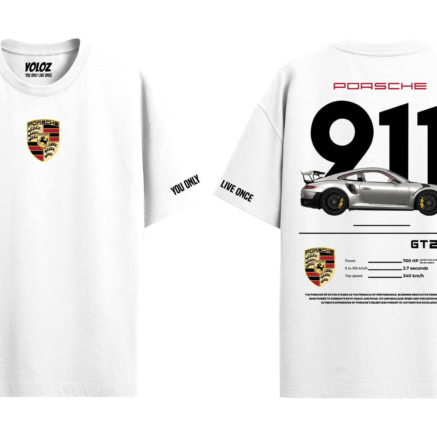 PORSCHE WHITE OVERSIZED T-SHIRT