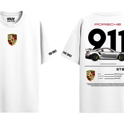 PORSCHE WHITE OVERSIZED T-SHIRT