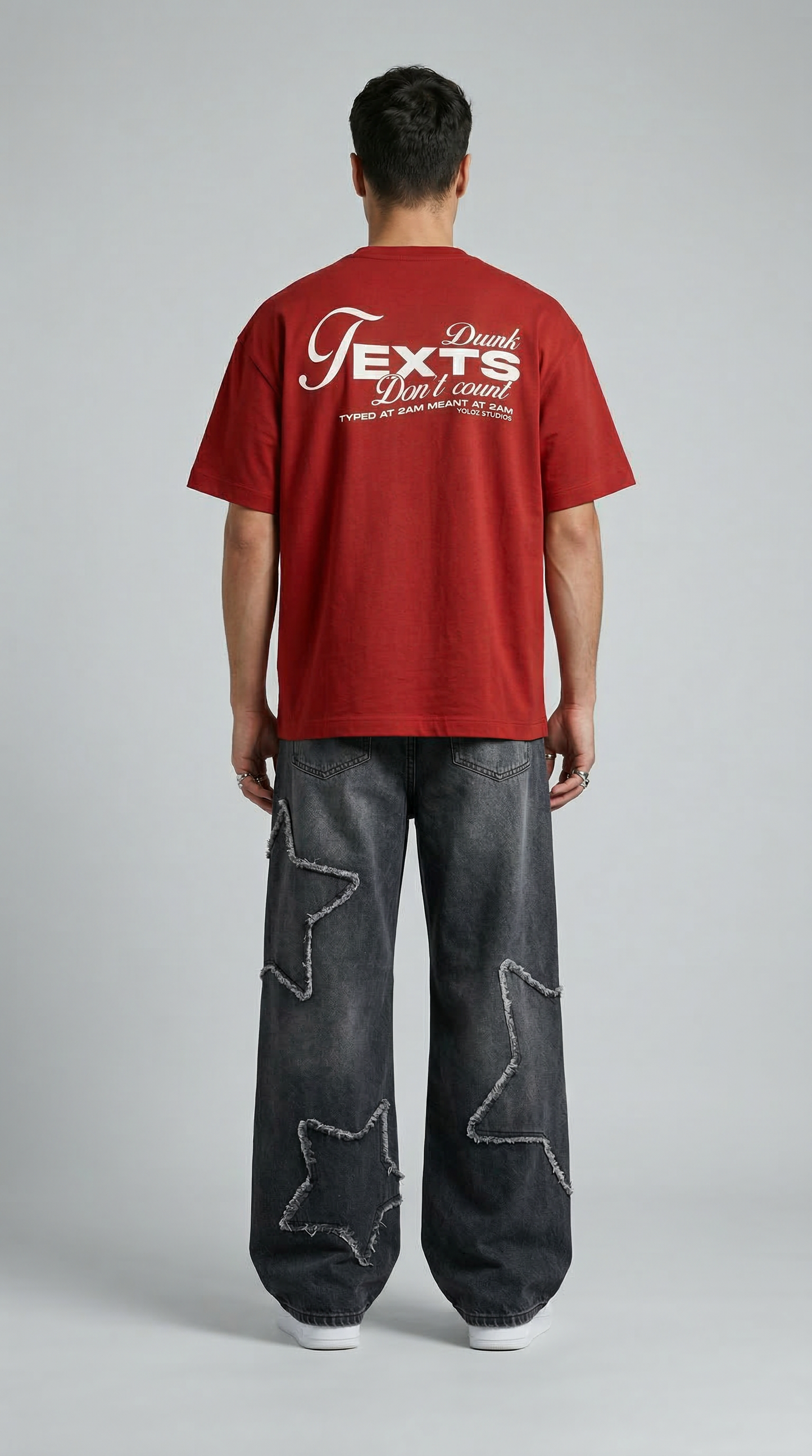 Drunk Texts Don't Count Red Oversized T- Shirt