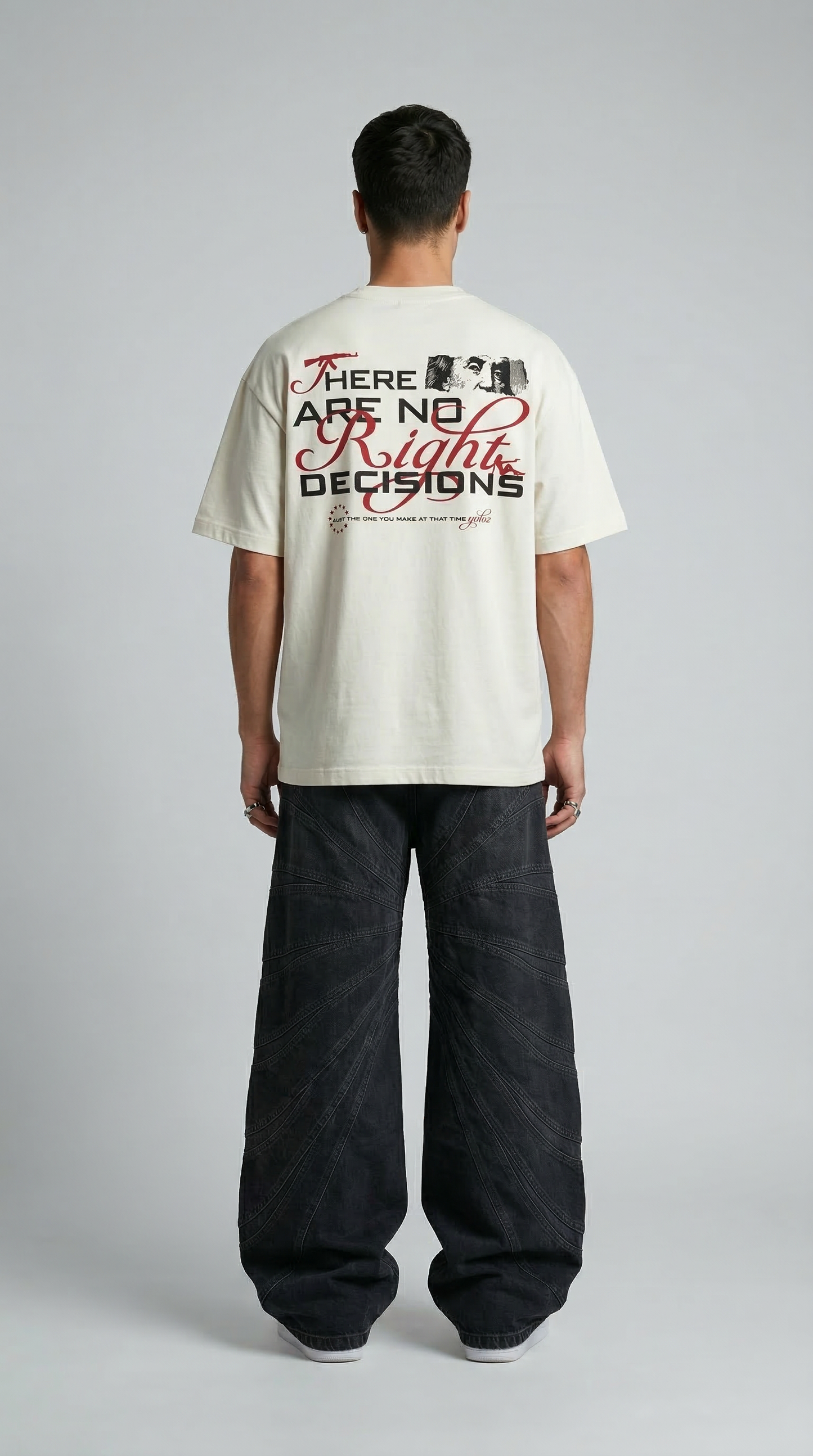 No Right Decisions Off White Oversized T- Shirt
