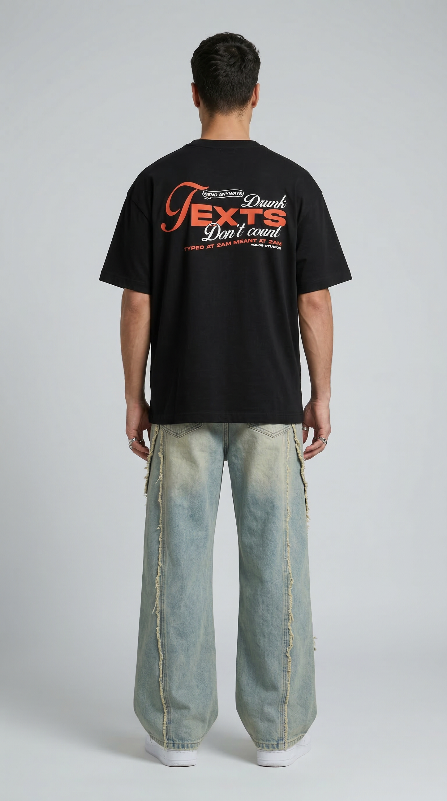 Drunk Texts Don't Count Black Oversized T- Shirt