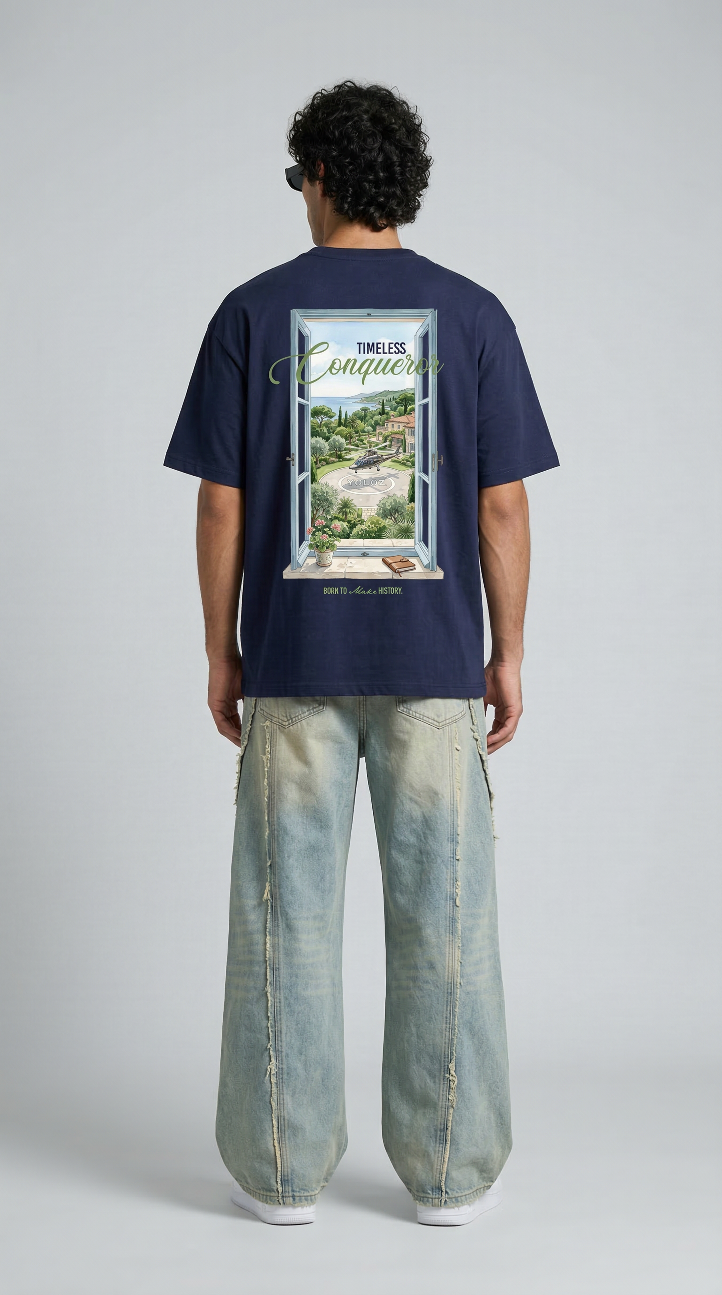 Timeless Conqueror Navy blue Oversized T-Shirt