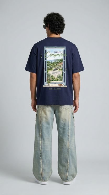 Timeless Conqueror Navy blue Oversized T-Shirt