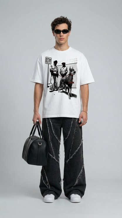 Gangster 2.0 White Oversized T-Shirt