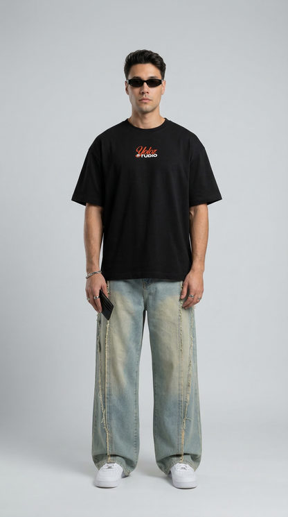 Drunk Texts Don't Count Black Oversized T- Shirt