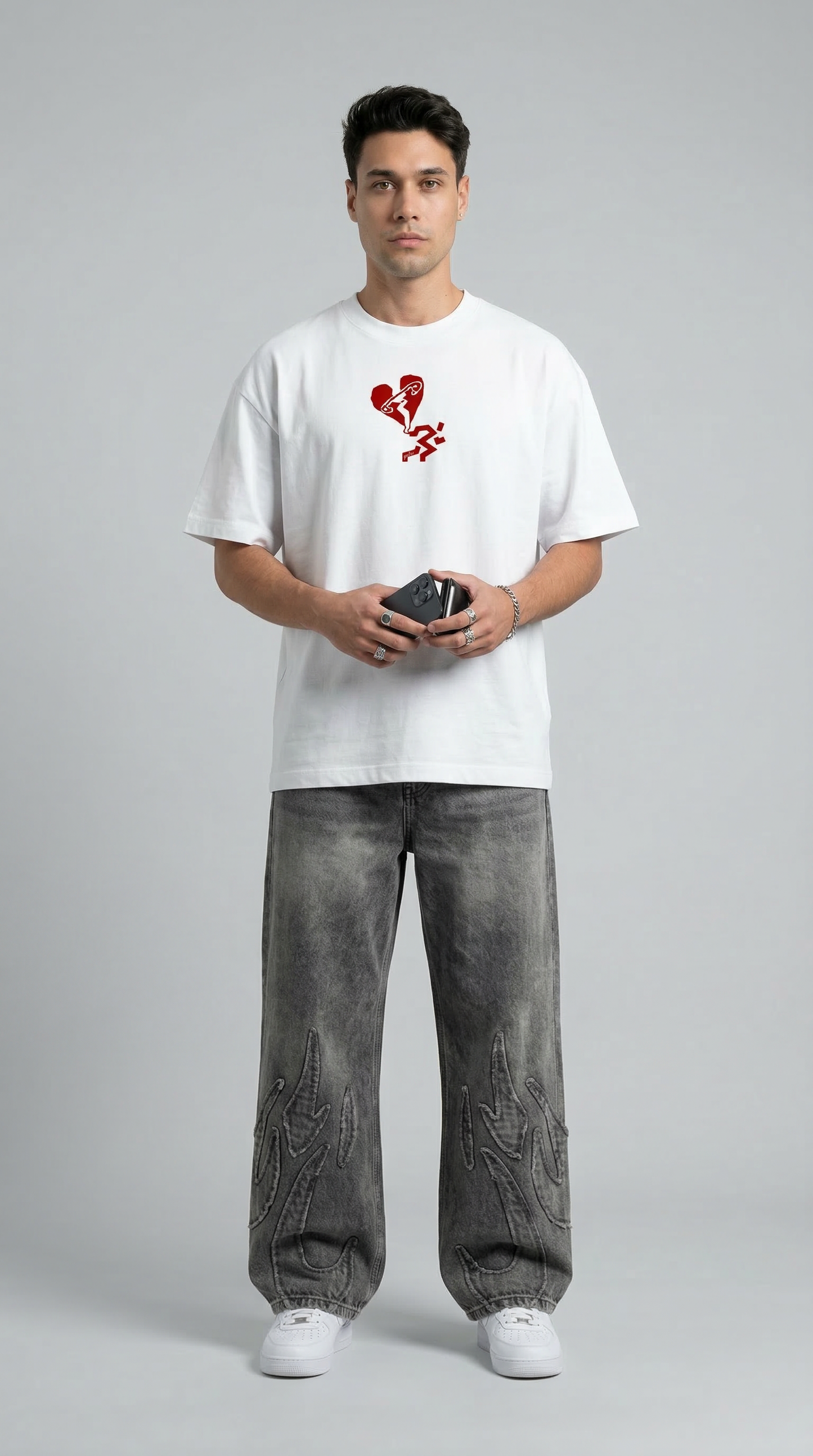 Kisses First White Oversized T-Shirt