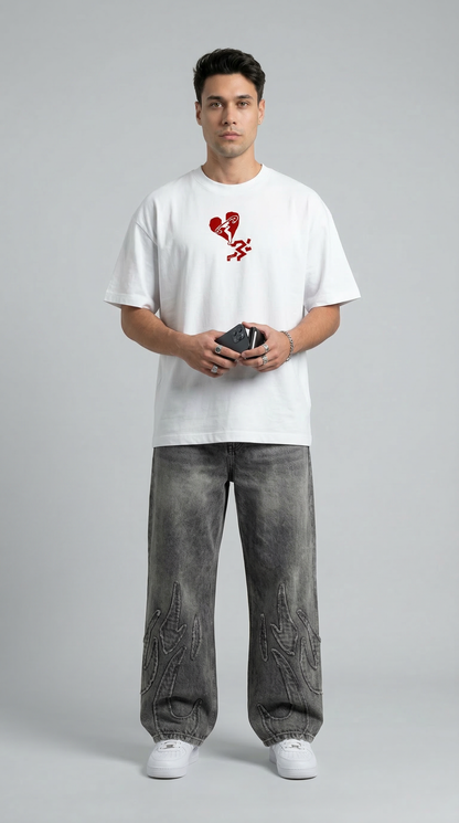 Kisses First White Oversized T-Shirt