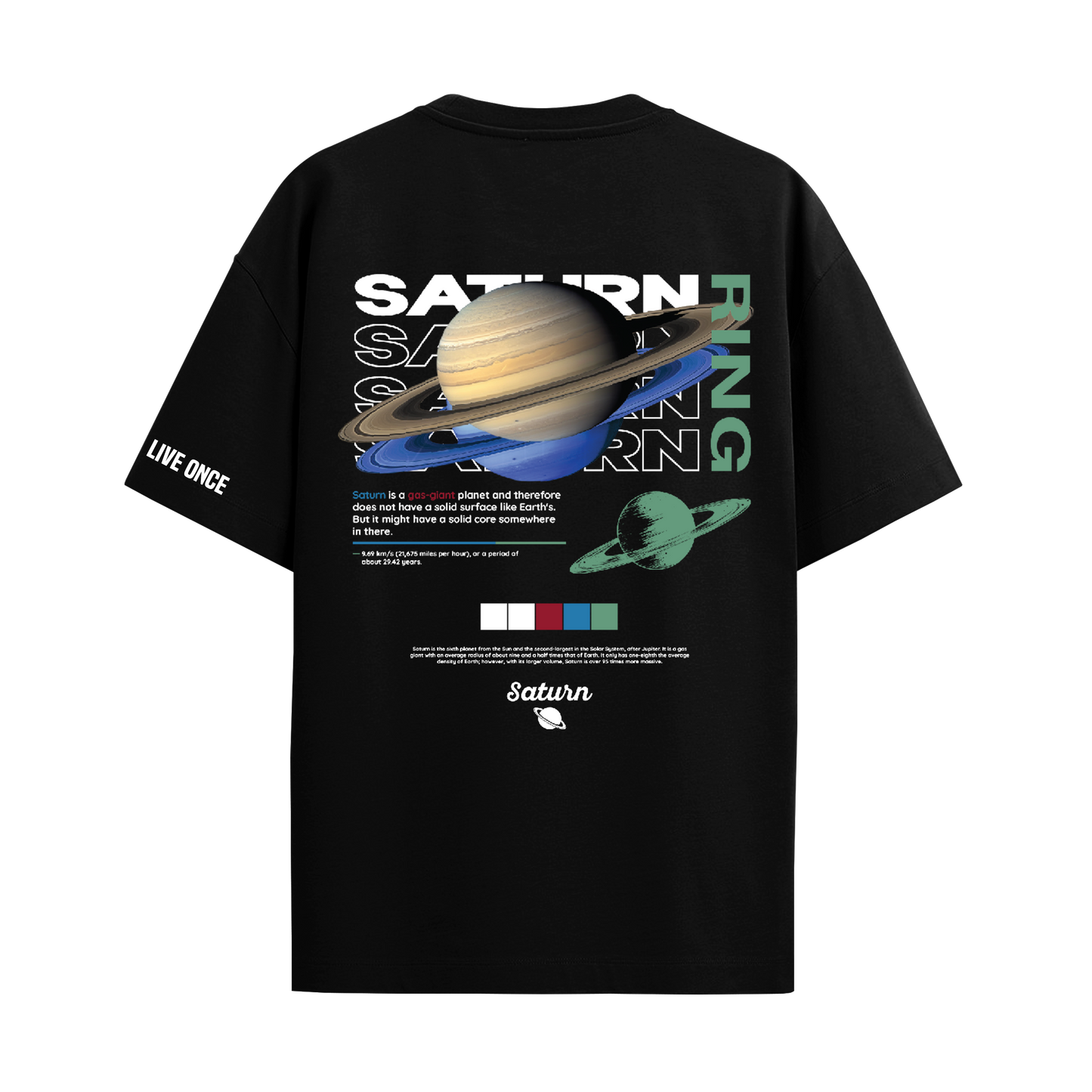SATURN BLACK OVERSIZED T-SHIRT