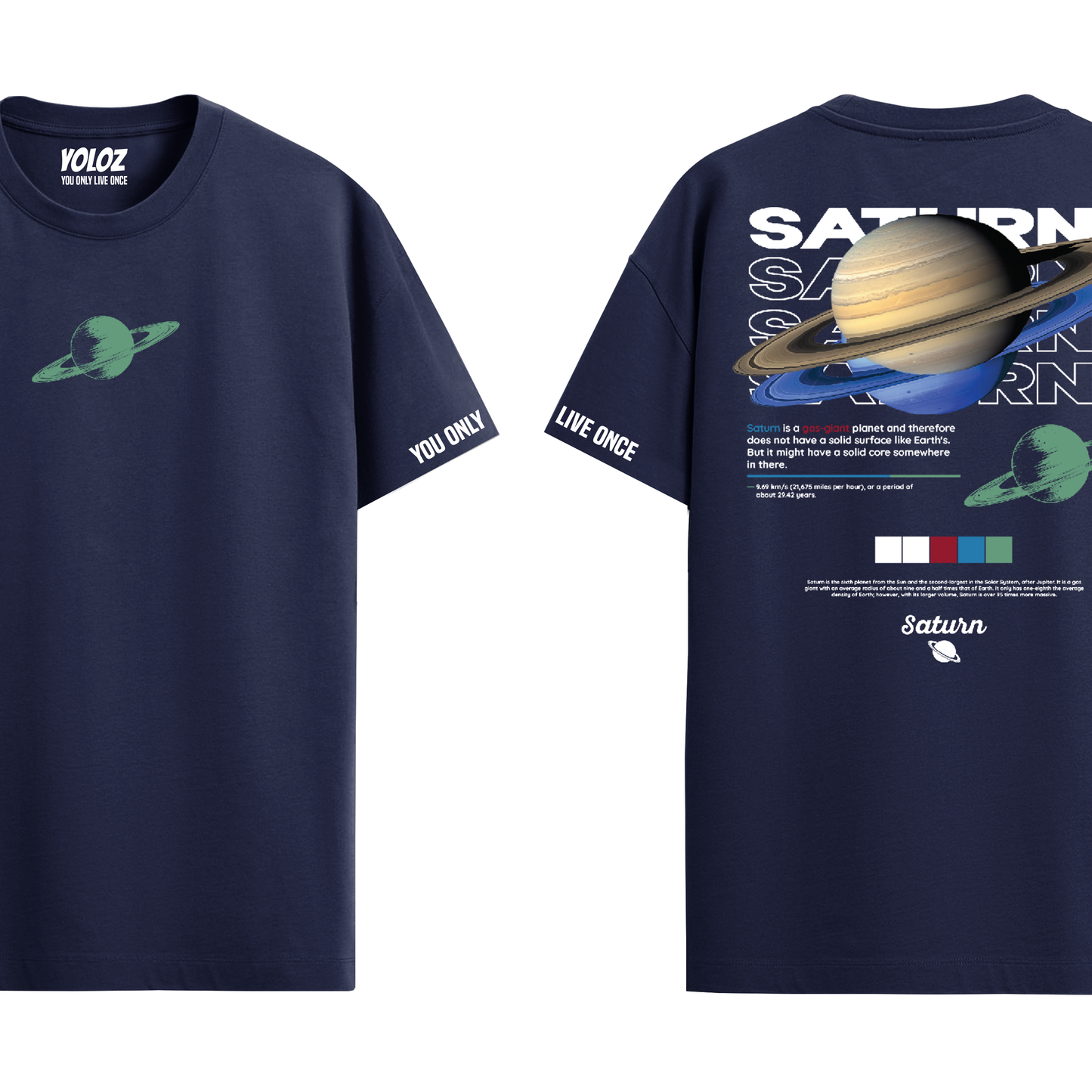 SATURN NAVY BLUE REGULAR FIT T-SHIRT