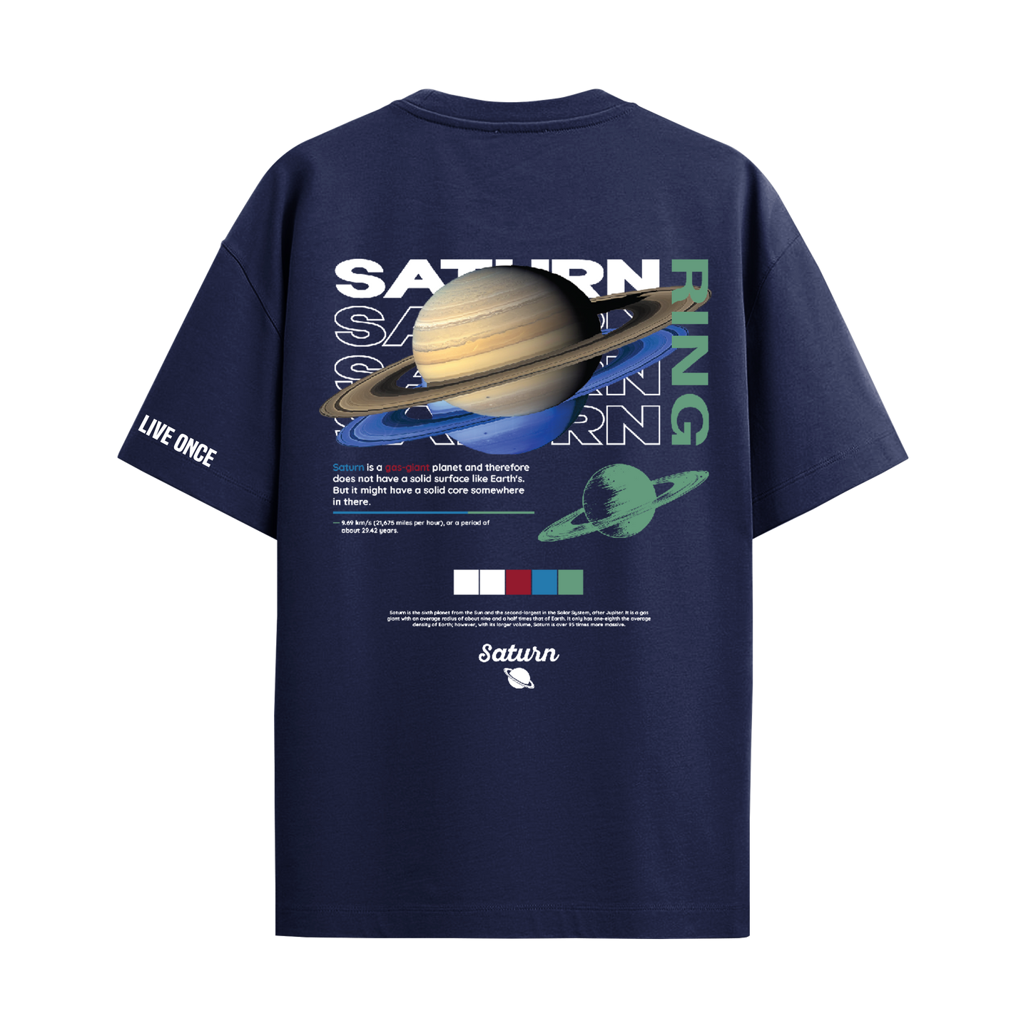 SATURN NAVY BLUE OVERSIZED T-SHIRT