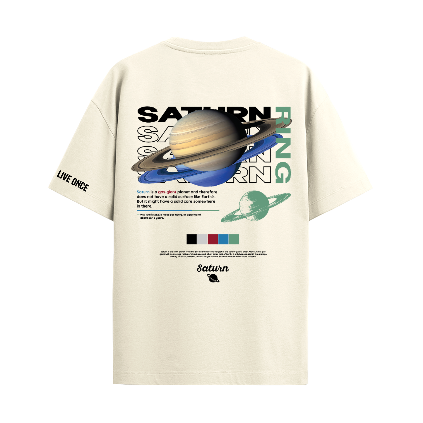 SATURN OFF-WHITE OVERSIZED T-SHIRT