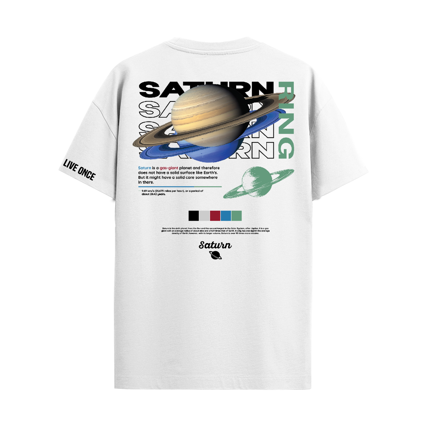 SATURN WHITE REGULAR FIT T-SHIRT