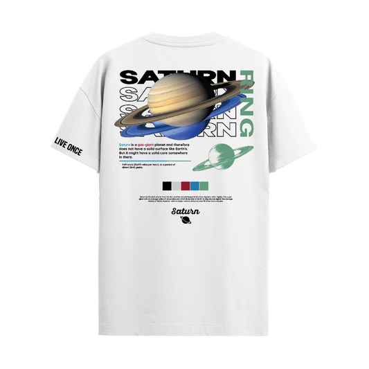 SATURN WHITE REGULAR FIT T-SHIRT