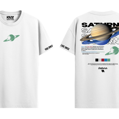 SATURN WHITE REGULAR FIT T-SHIRT