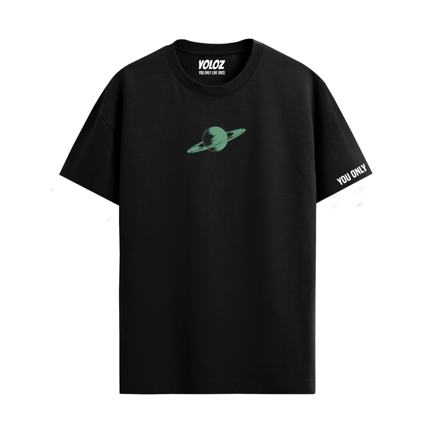 SATURN BLACK REGULAR FIT T-SHIRT