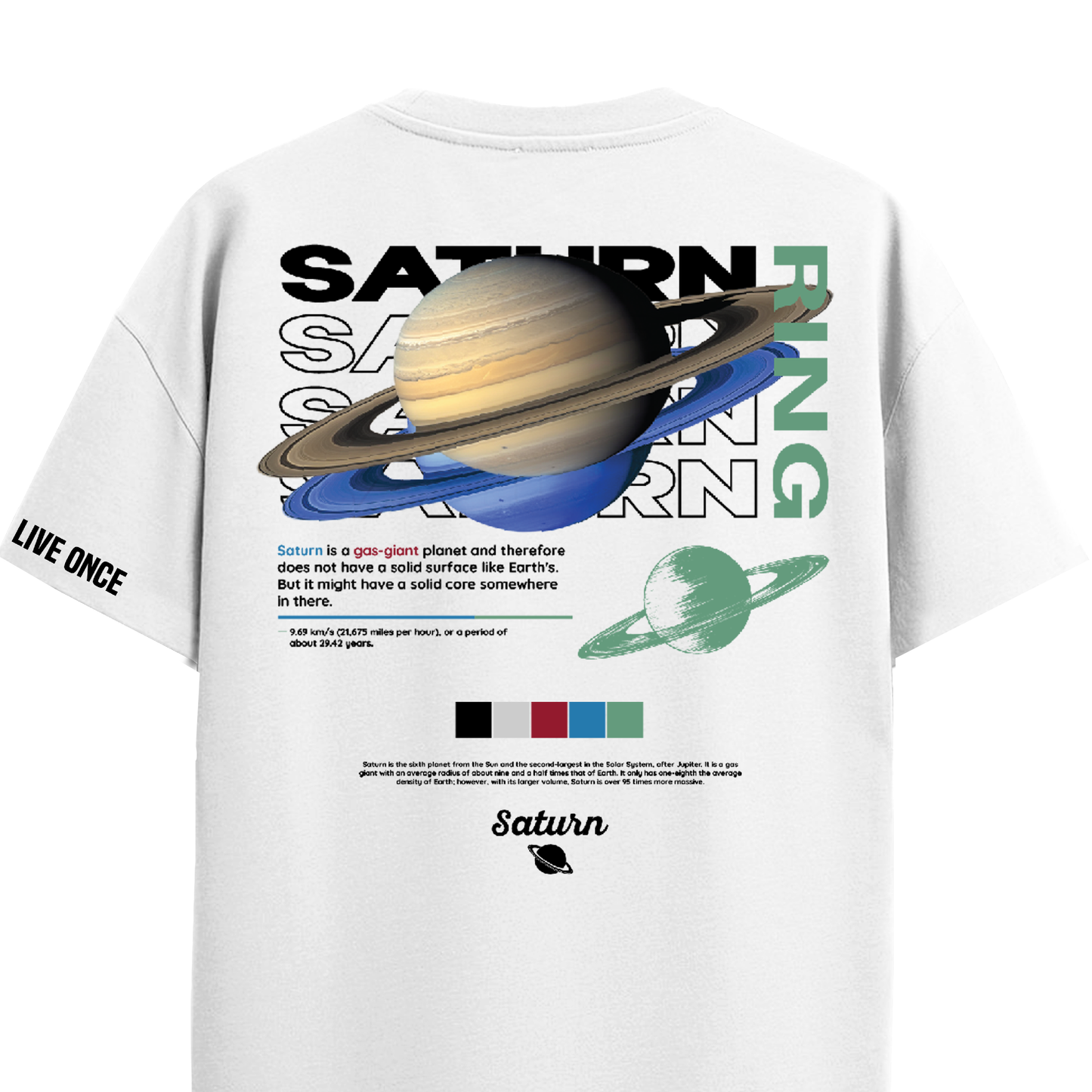 SATURN WHITE REGULAR FIT T-SHIRT
