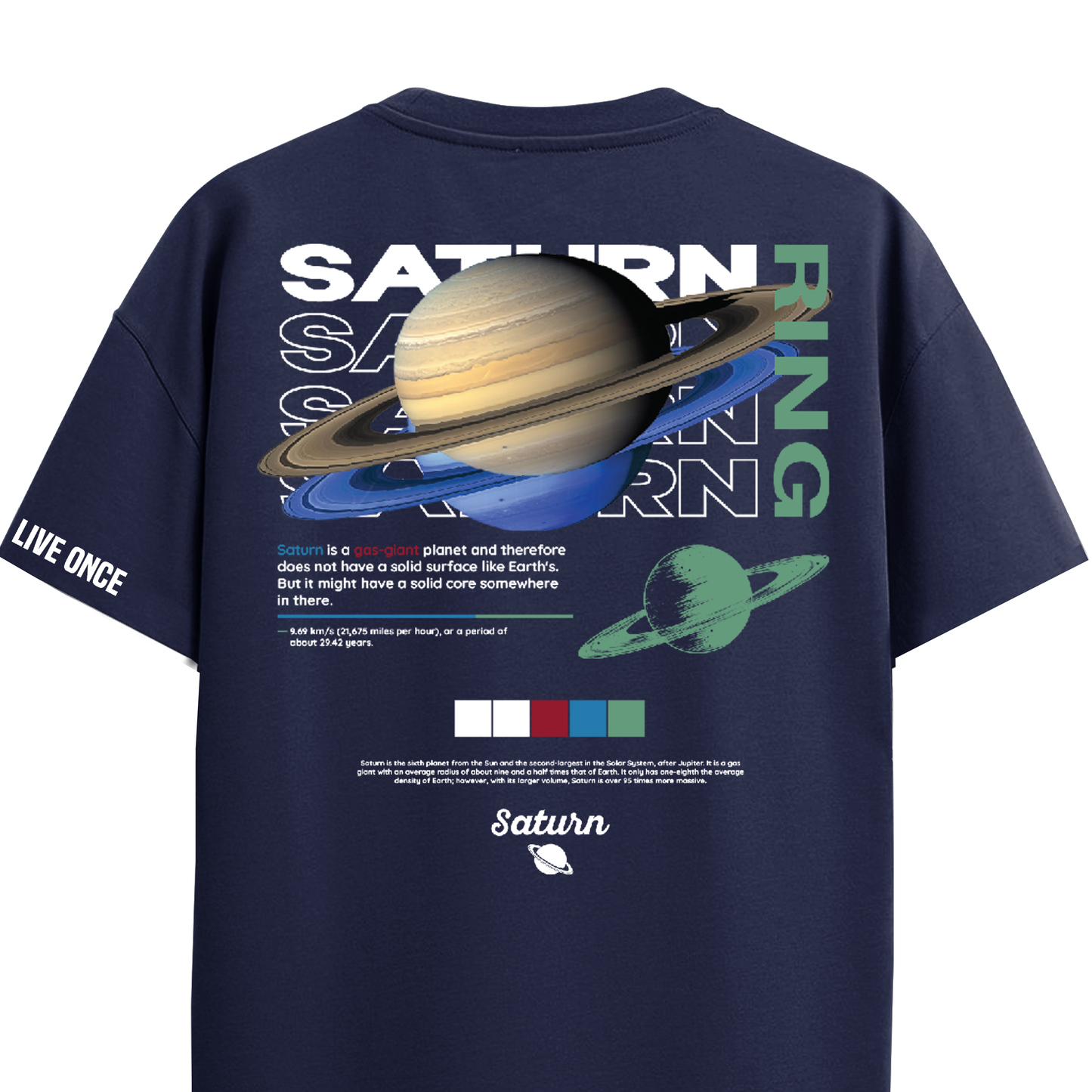 SATURN NAVY BLUE REGULAR FIT T-SHIRT