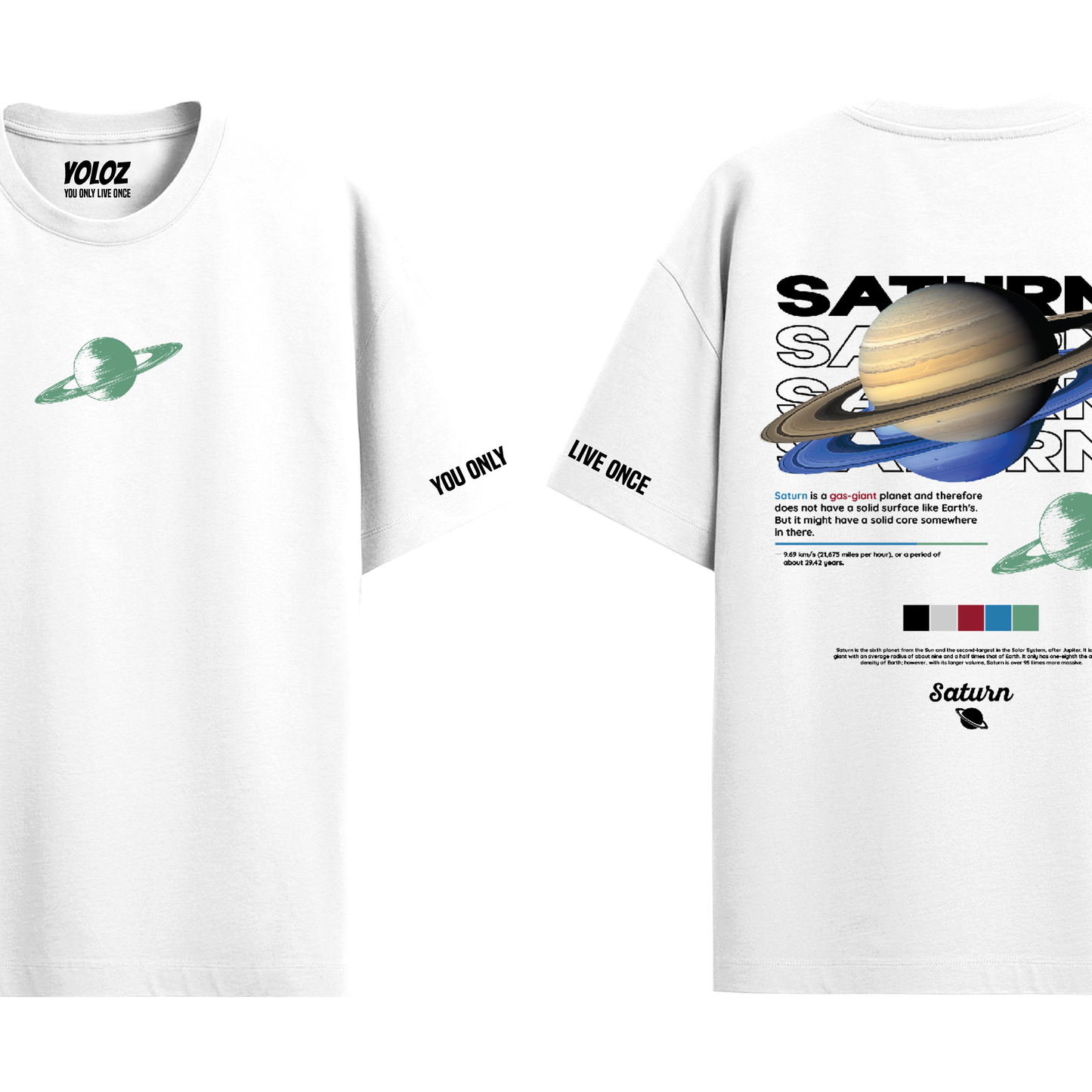 SATURN WHITE OVERSIZED T-SHIRT