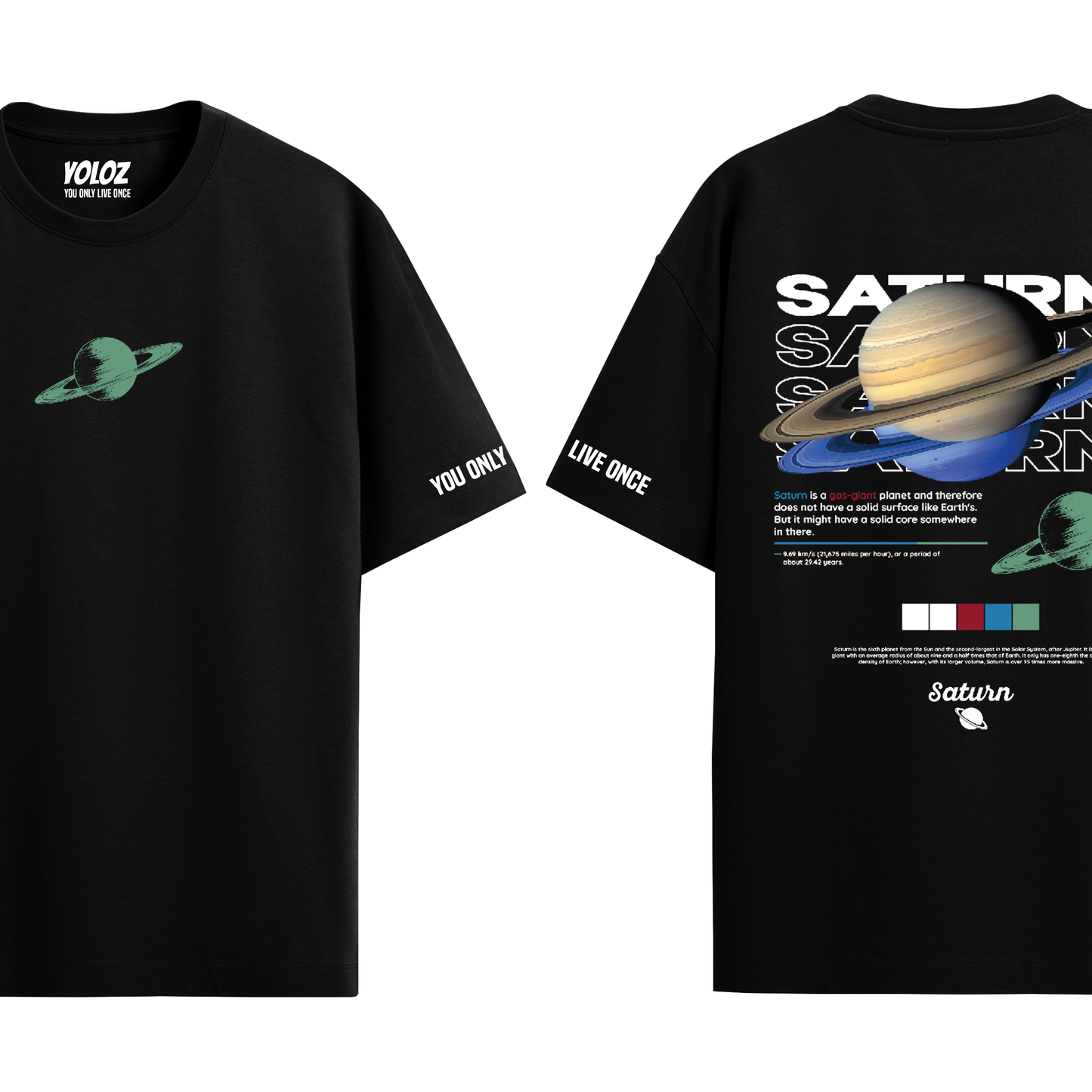 SATURN BLACK OVERSIZED T-SHIRT