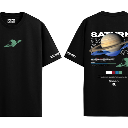 SATURN BLACK OVERSIZED T-SHIRT
