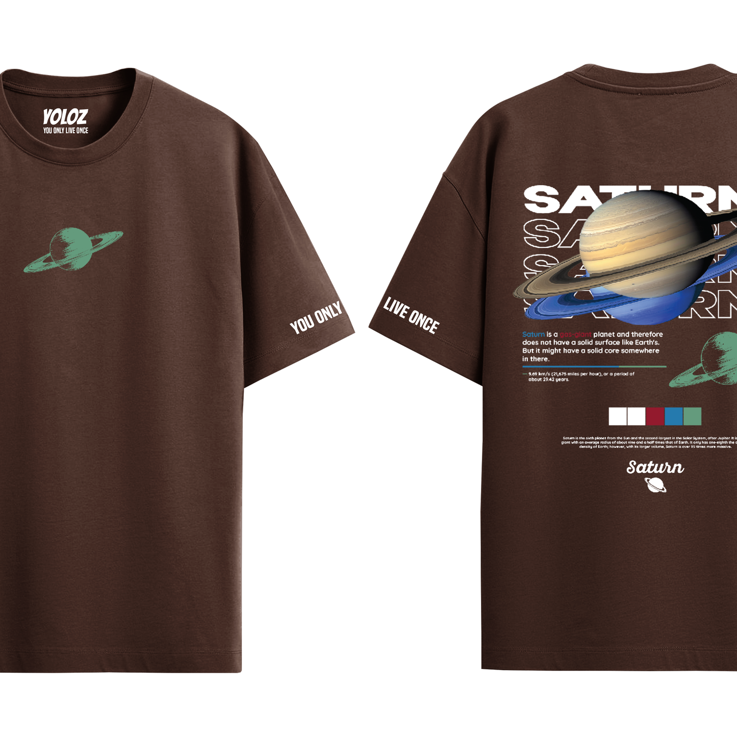 SATURN BROWN OVERSIZED T-SHIRT