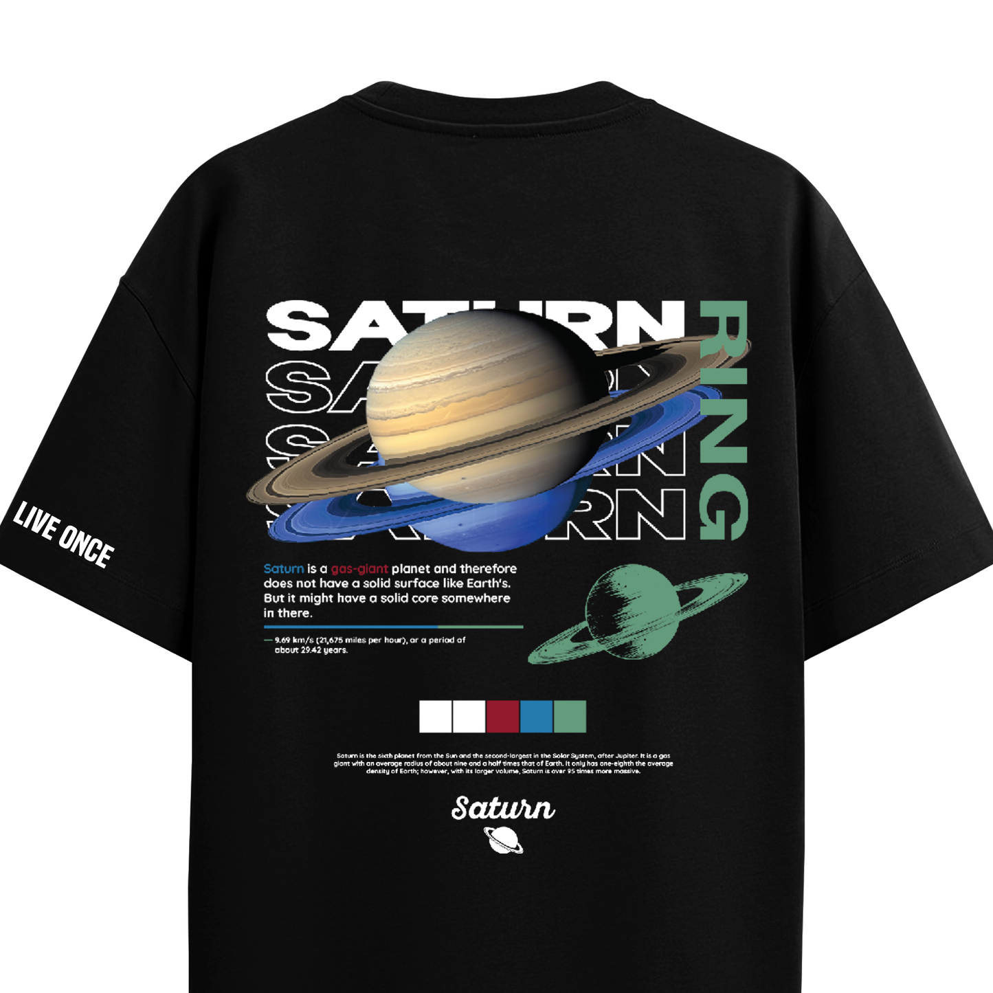 SATURN BLACK OVERSIZED T-SHIRT