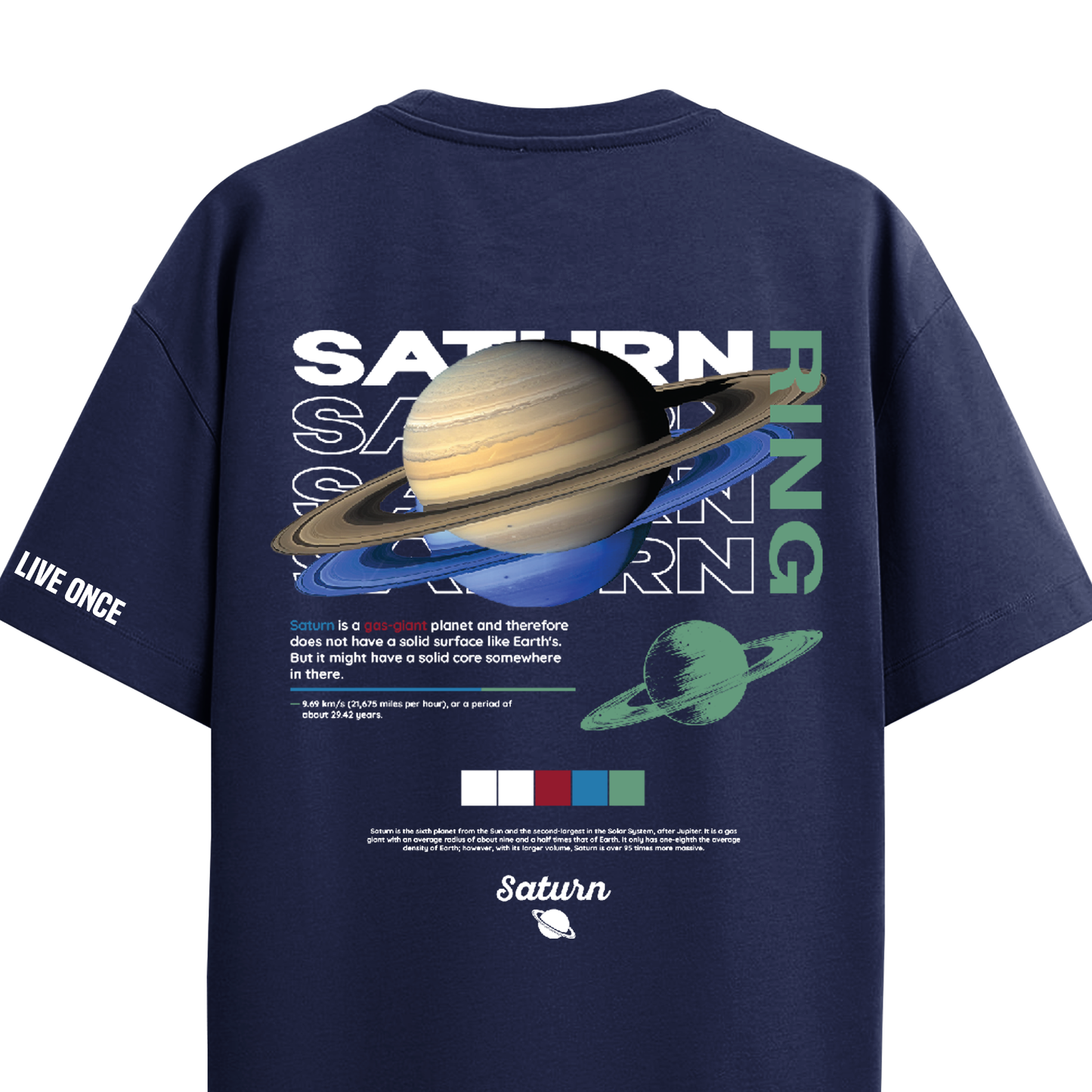 SATURN NAVY BLUE OVERSIZED T-SHIRT