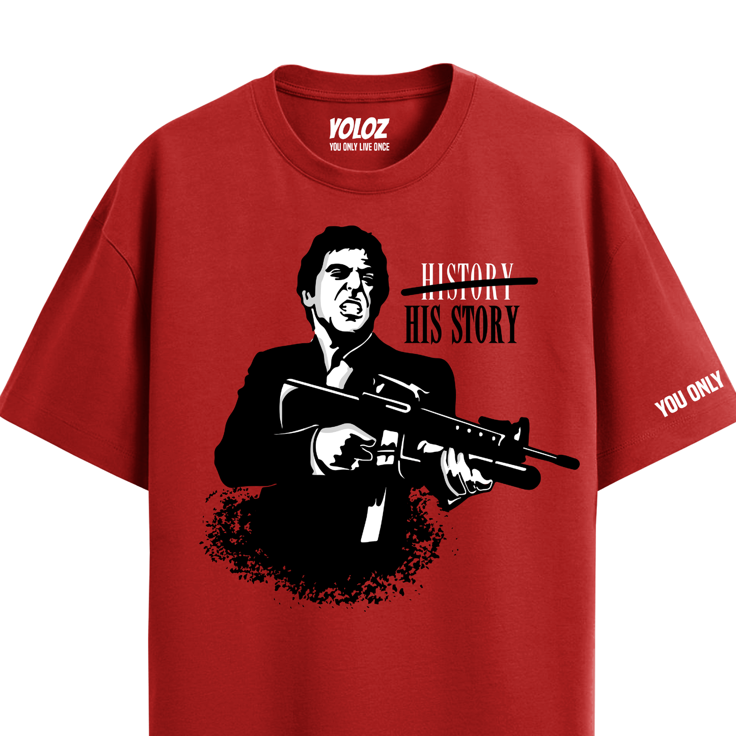 HIS STORY RED OVERSIZED T-SHIRT