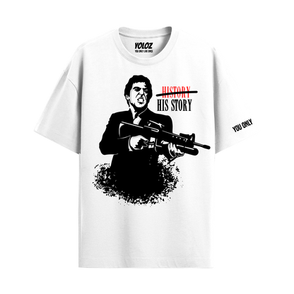 HIS STORY WHITE REGULAR FIT T-SHIRT