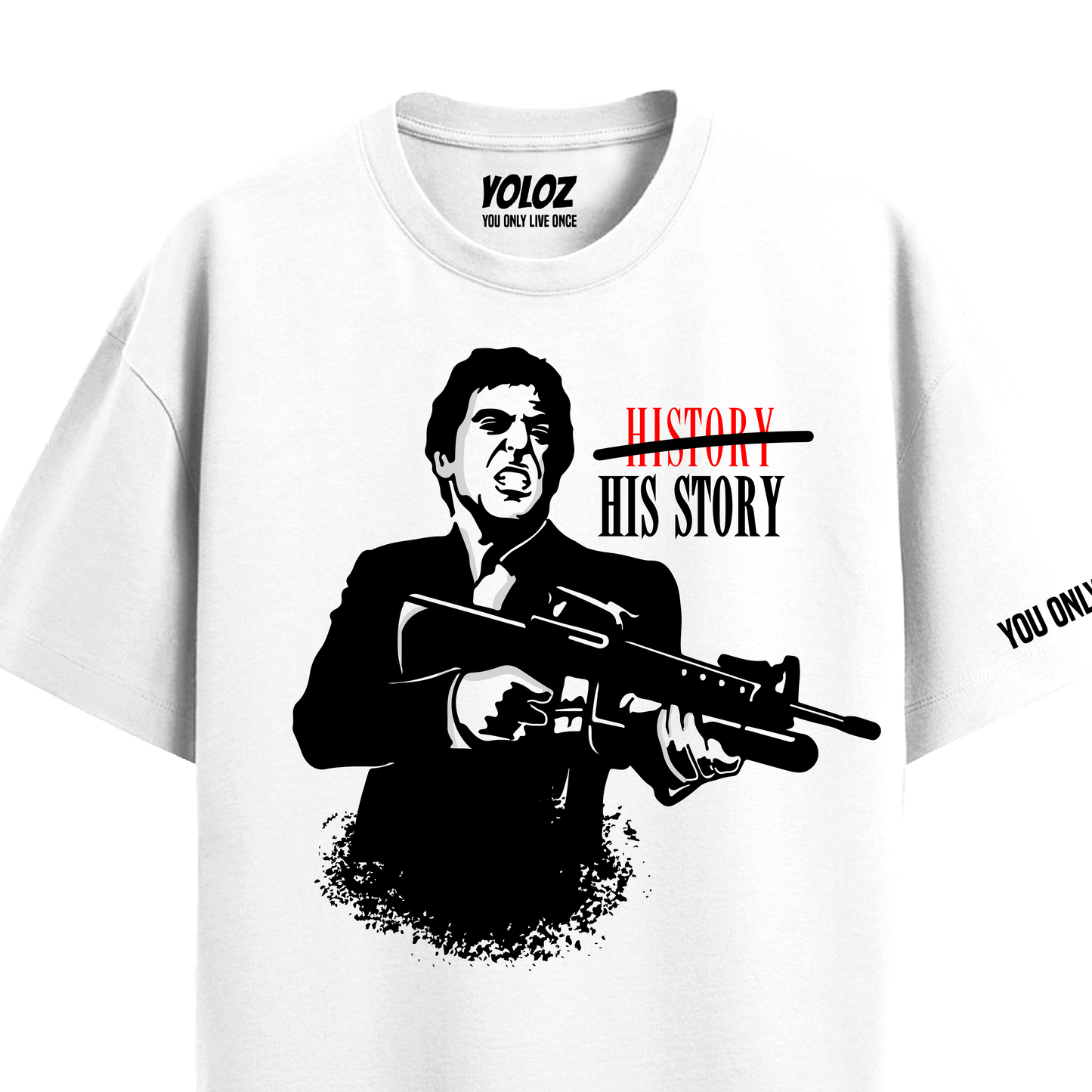 HIS STORY WHITE REGULAR FIT T-SHIRT