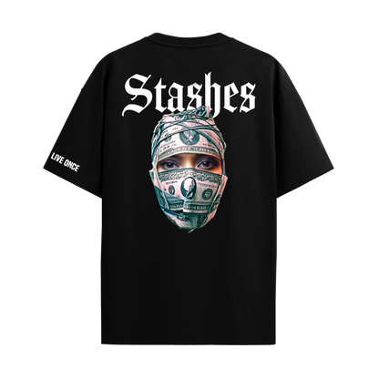 STASHES BLACK OVERSIZED T-SHIRT