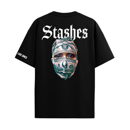 STASHES BLACK OVERSIZED T-SHIRT