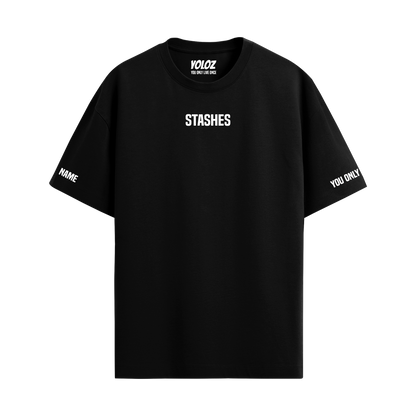 STASHES BLACK OVERSIZED T-SHIRT