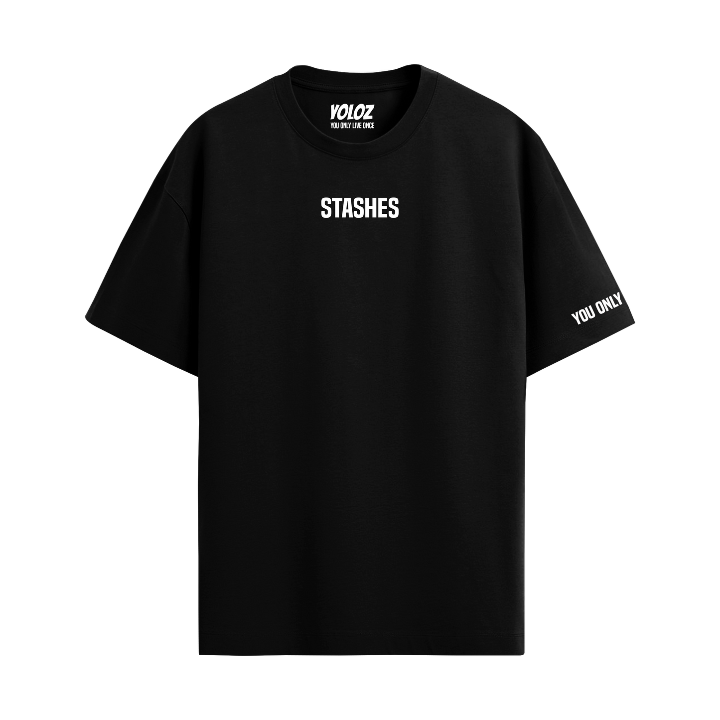 STASHES BLACK OVERSIZED T-SHIRT