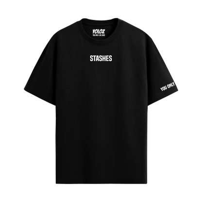 STASHES BLACK OVERSIZED T-SHIRT