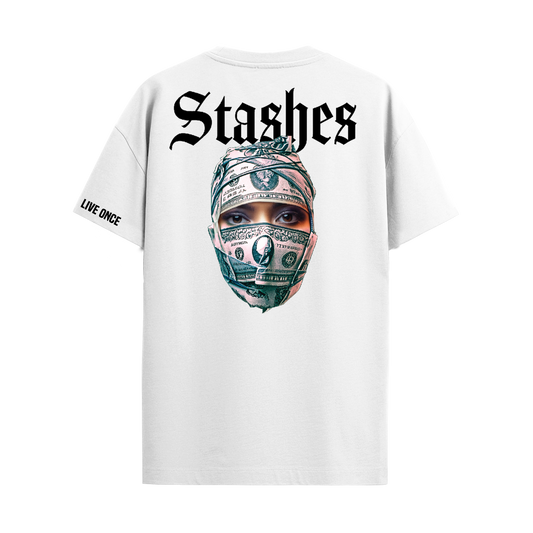 STASHES WHITE REGULAR FIT T-SHIRT