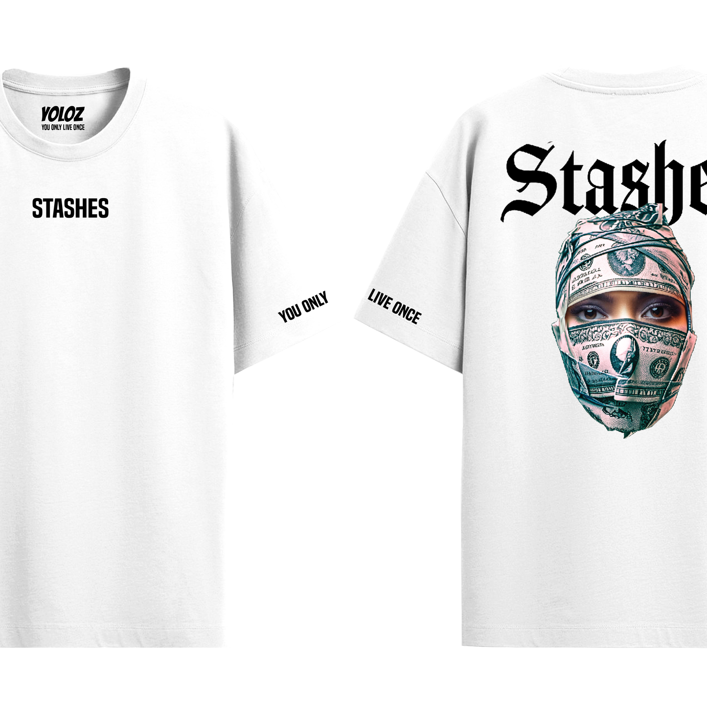 STASHES WHITE OVERSIZED T-SHIRT